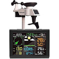Sainlogic Professional WiFi Weather Station with Outdoor Sensor, Internet Wireless Weather Station with Rain Gauge, Weather Forecast, Wind Gauge, Wunderground, Black