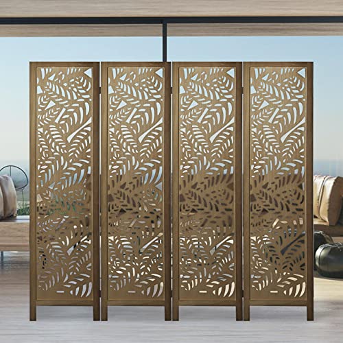 ECOMEX 6 Panel Freestanding Folding Room Divider, Brown F40949