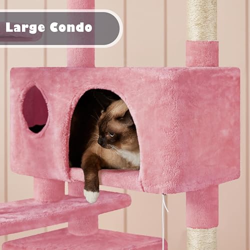 Yaheetech 54in Cat Tree Tower Condo Furniture with Scratch Post Y196