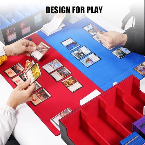 Trading Card Storage Box with Commander Display, 5-Row Deck Case, Black Purple B7043