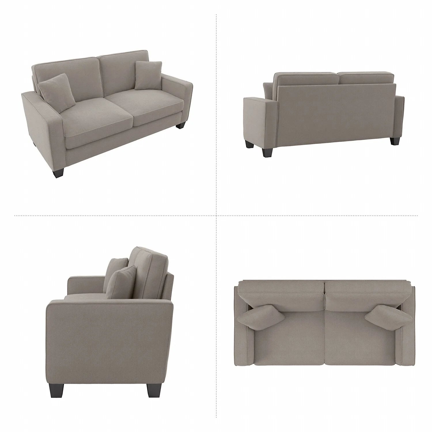 Stockton 73W Sofa in Beige Herringbone Fabric H38552
