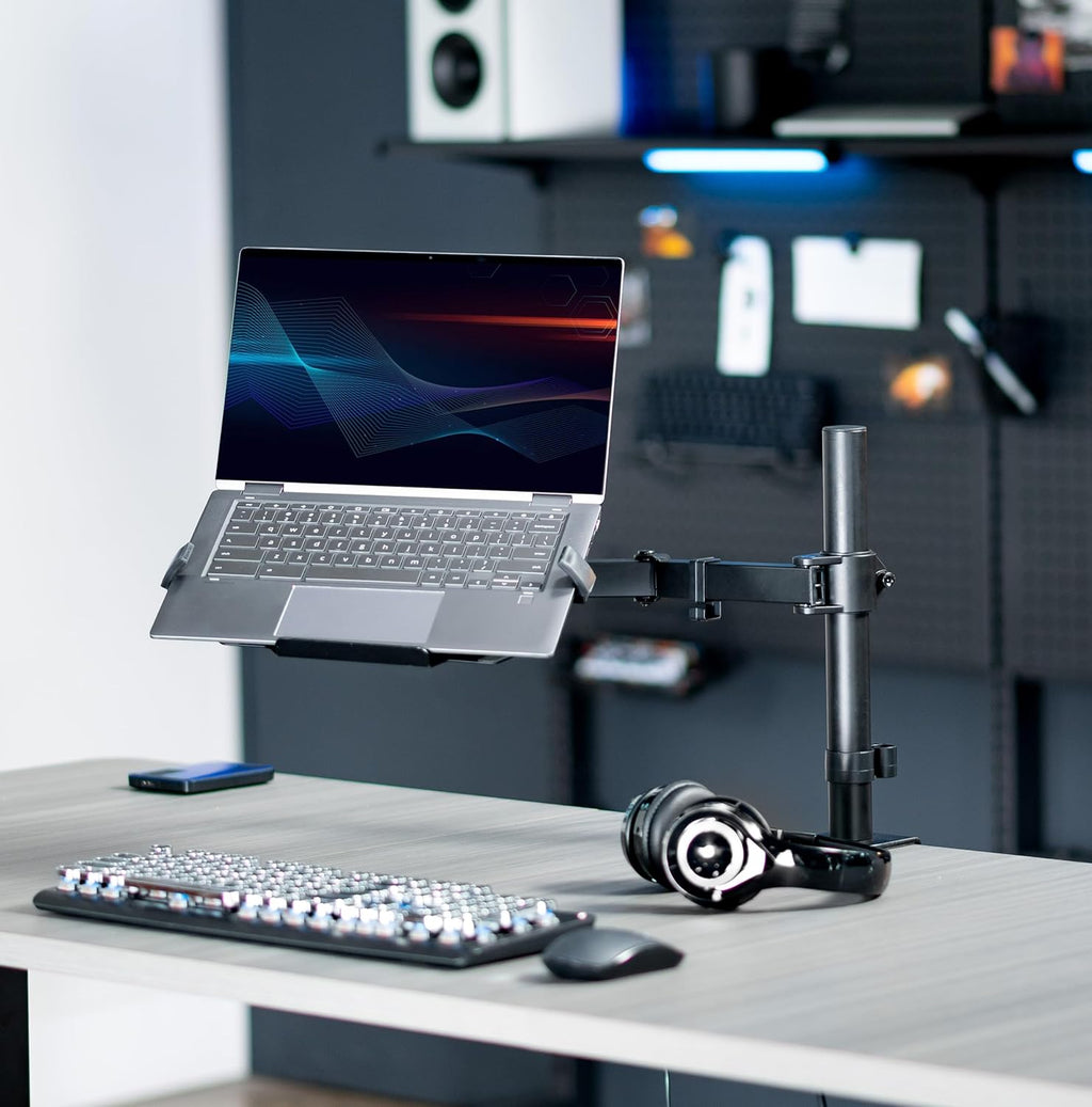 VIVO Adjustable 12-15.6 inch Laptop Desk Mount Stand with RGB Fan, Black L574632