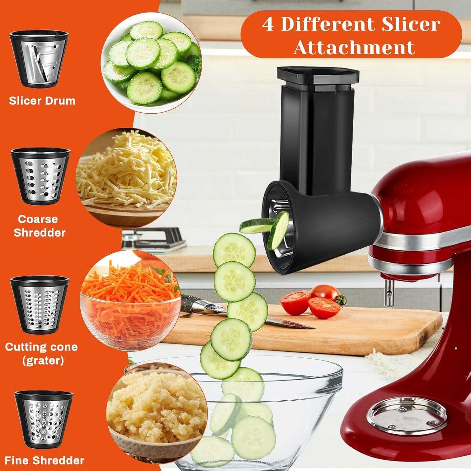 KitchenAid Stand Mixer Meat Grinder Attachment with 4 Plates, Cheese Grater & Sausage Stuffer X369232