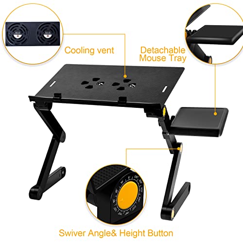 Uten Laptop Stand, Adjustable Ergonomic Holder with Mouse Pad, Compatible with 10-15.6" Laptops F554663