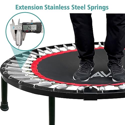 RAVS Mini Trampoline for Kids Adults 40"/48" Foldable Rebounder with Adjustable Handle T173
