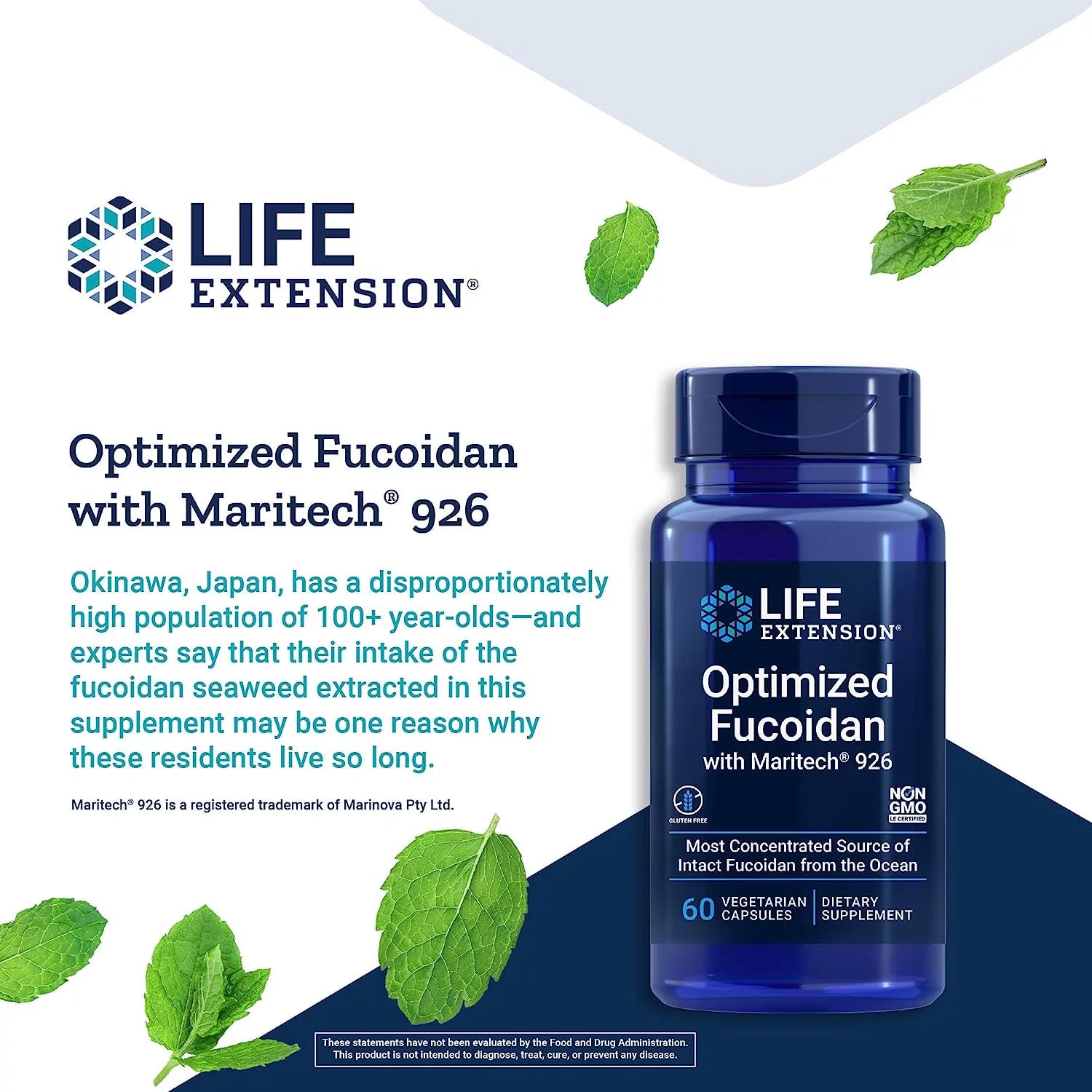 Life Extension Optimized Fucoidan with Maritech 926, 60 Capsules L597743