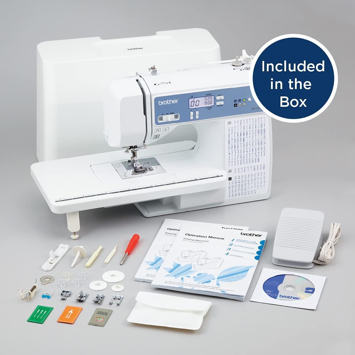 Brother XR9550 Computerized Sewing and Quilting Machine, White E504