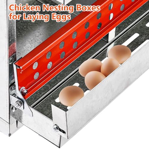 6 Compartment Metal Nesting Boxes for Chickens with Perch F73356