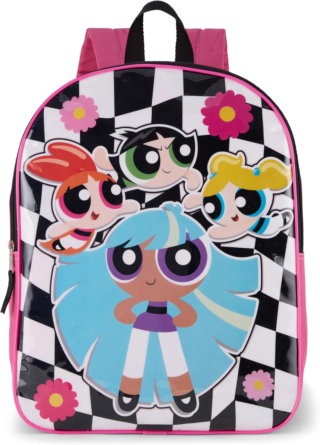 Powerpuff Girls Backpack for Girls 15” | Cute Powerpuff Girls Bookbag for Kids | Padded Straps & Large Zip Compartment | Powerpuff Girls Back to School Supplies