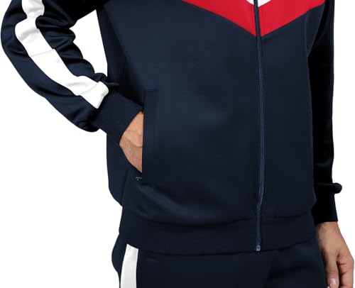 Men's 2 Piece Full Zip Track Suit Set D8634