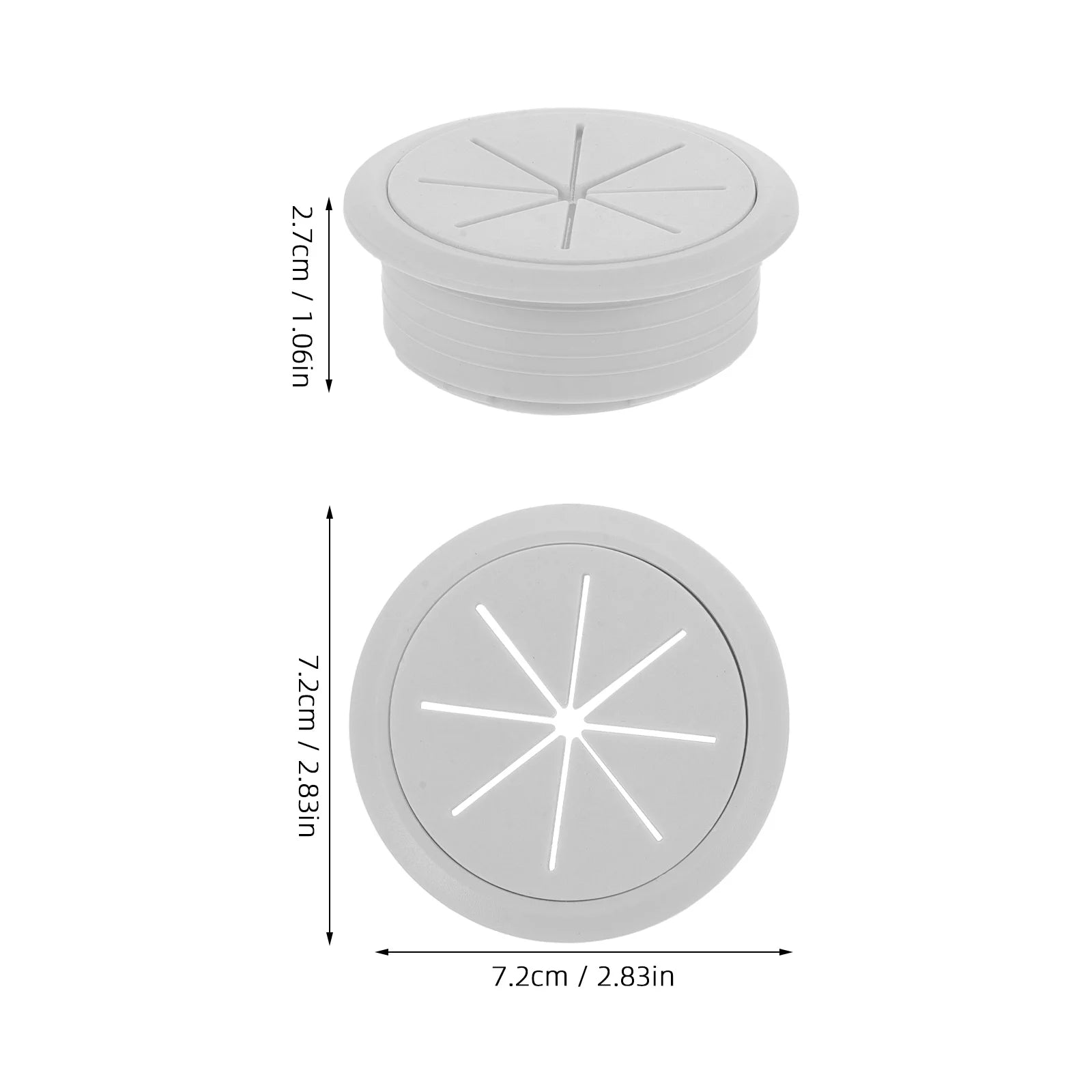 4 Pcs White Rice Wiring Box Wall Grommets for Desk Cables O57775