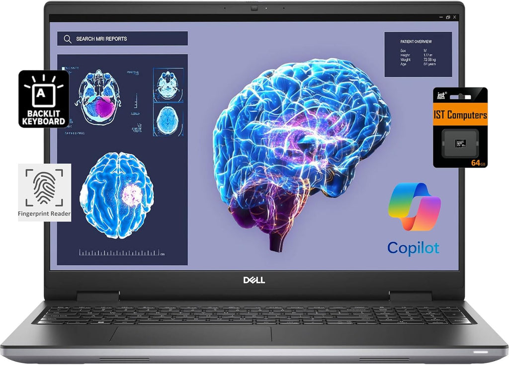 DELL Precision 7000 7670 Mobile Workstation (NVIDIA RTX A2000 8GB GPU, 16" FHD+, Intel 16-Core i9-12950HX, 64GB DDR5, 1TB SSD) Laptop for Business, Designer, Architect, Win 11 Pro, 3-YR WRT, Grey