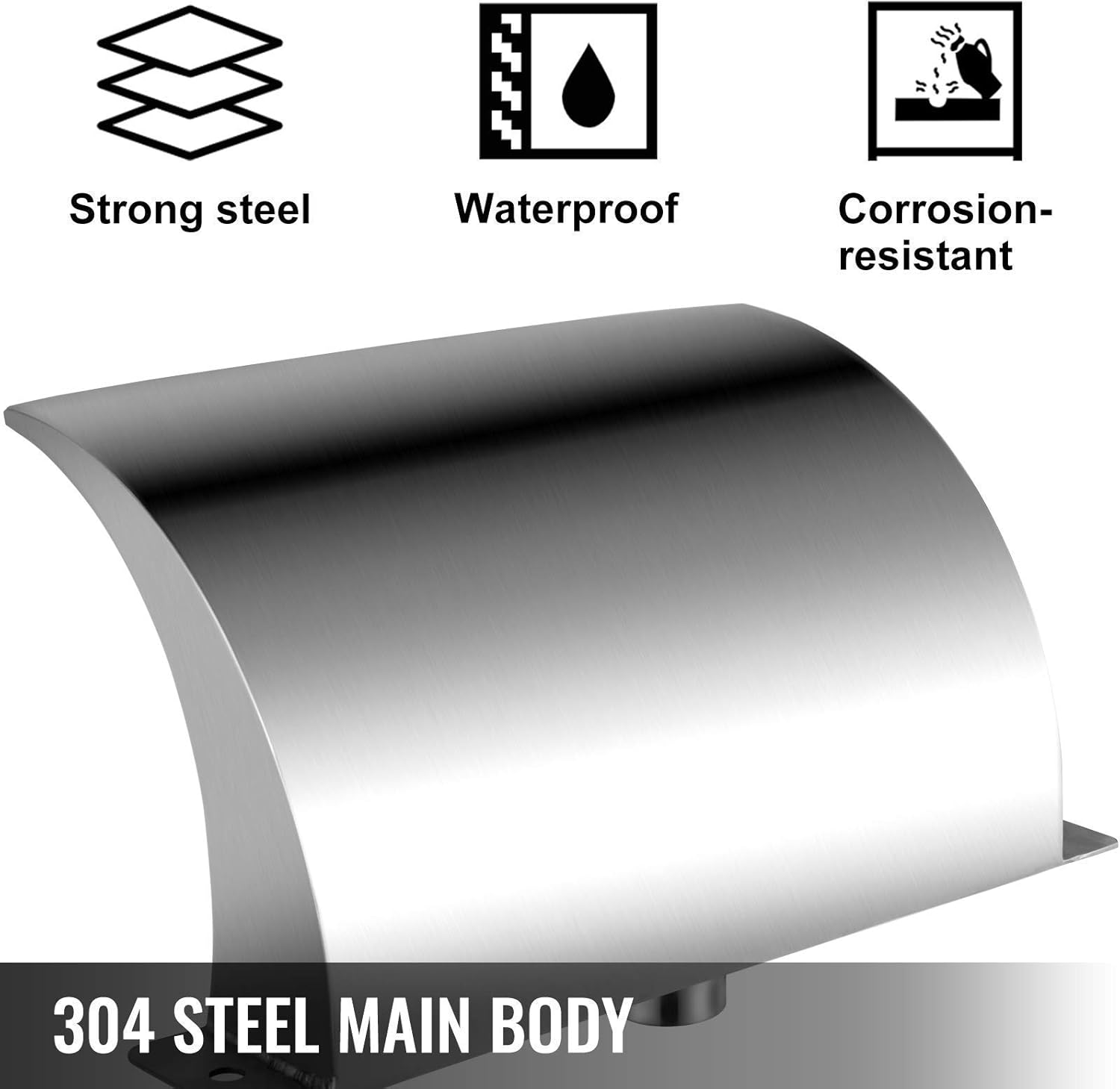 Stainless Steel Pool Fountain 7.9x4.5 Inch for Inground Pools Y480226