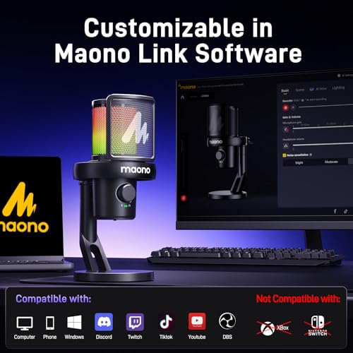 MAONO Wireless Microphone for PC, Gaming, Streaming, Podcast (DM40-Black) G850723