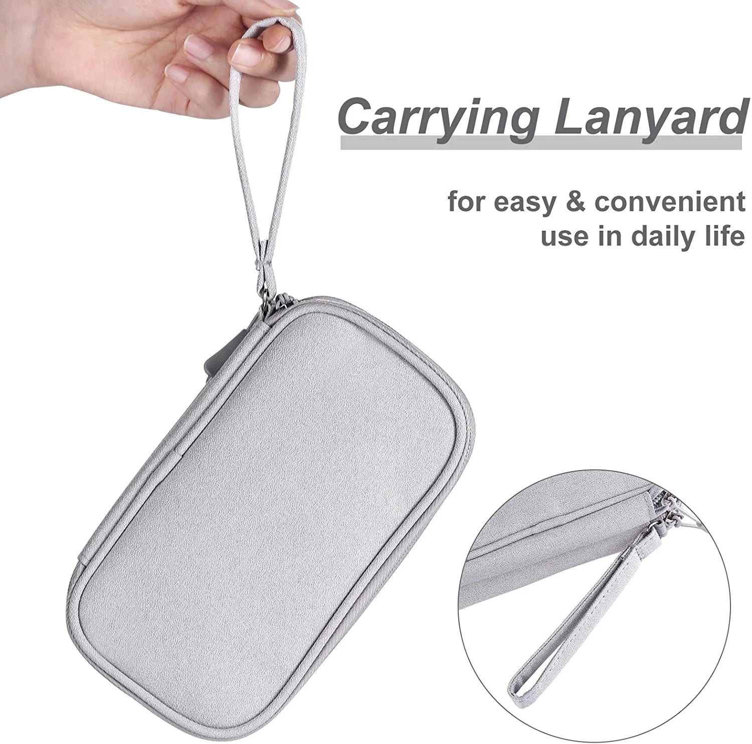 Medium Cable Charger Organizer Bag for Electronics Travel Storage - Light Grey R58486