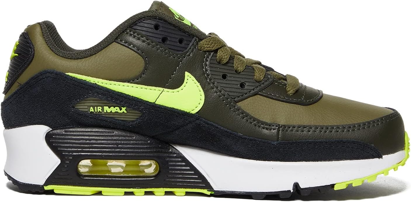 Nike Air Max 90 LTR Big Kid Medium Olive/Volt/Black/Sequoia 5.5 B288
