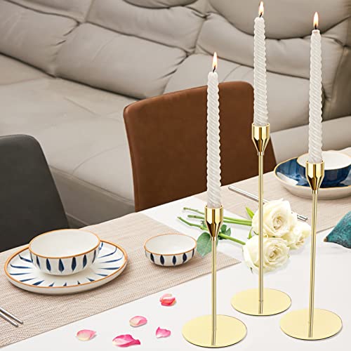 FODIENS Gold Metal Candle Holders for Taper Candles, Set of 12 S285094