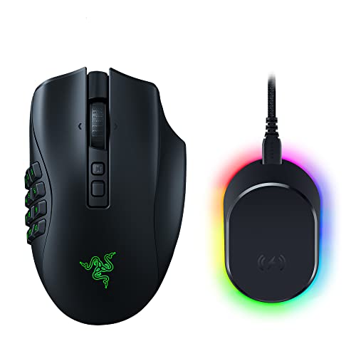 Razer Naga V2 Pro Wireless Gaming Mouse: Interchangeable Side Plate w/ 2, 6, 12 Button Configurations - Focus+ 20K DPI Optical Sensor - Fastest Gaming Mouse Switch - Chroma RGB Lighting