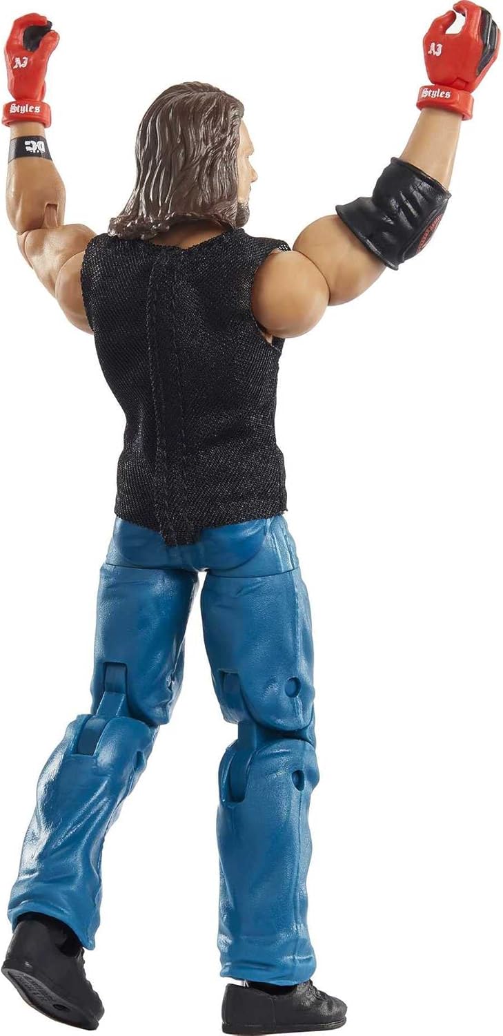 Mattel AJ Styles WrestleMania Elite Collection Action Figure with Build-A-Figure Pieces, 6-in Posable Collectible Z36504