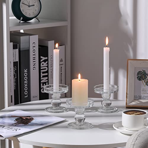 6 Pcs Glass Candle Holders for Pillar & Taper Candles, Wedding Centerpiece L868250