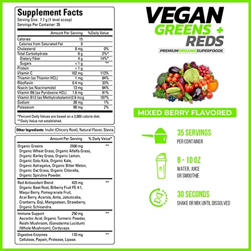 Forzagen Vegan Greens & Reds Superfood Powder, 35 Servings T46144