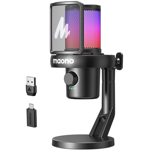 MAONO Wireless Microphone for PC, Gaming, Streaming, Podcast (DM40-Black) G850723