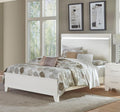 White High Gloss Finish Modern Full Bed 1pc Light Headboard Faux Leather Upholstered Wooden Furniture,Beds, Frames & Bases-1072
