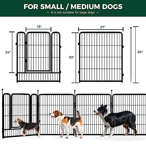 FXW Rollick Dog Playpen for Yard, RV Camping, 32 inch, 16 Panels M3615
