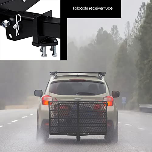 IRONMAX Hitch Cargo Carrier with Ramp, Heavy Duty Folding, 500LBS Capacity E7208