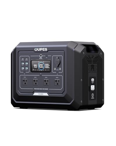 OUPES Mega 1 Portable Power Station 2000W, 1024Wh LiFePO4 Battery Generator N922