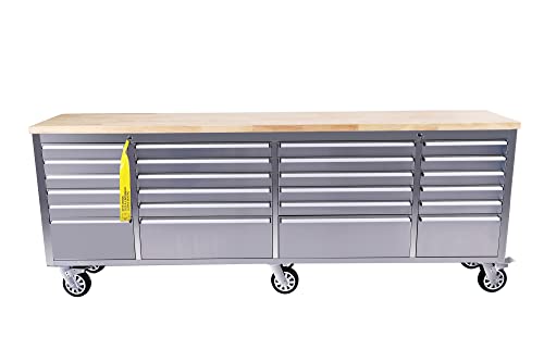 CT Copper Tailor 72-inch Tool Chest with 15 Drawers and Wheels, Mobile Garage Workbench Storage Tool Cabinet, Large Rolling Tool Box with Wood Top