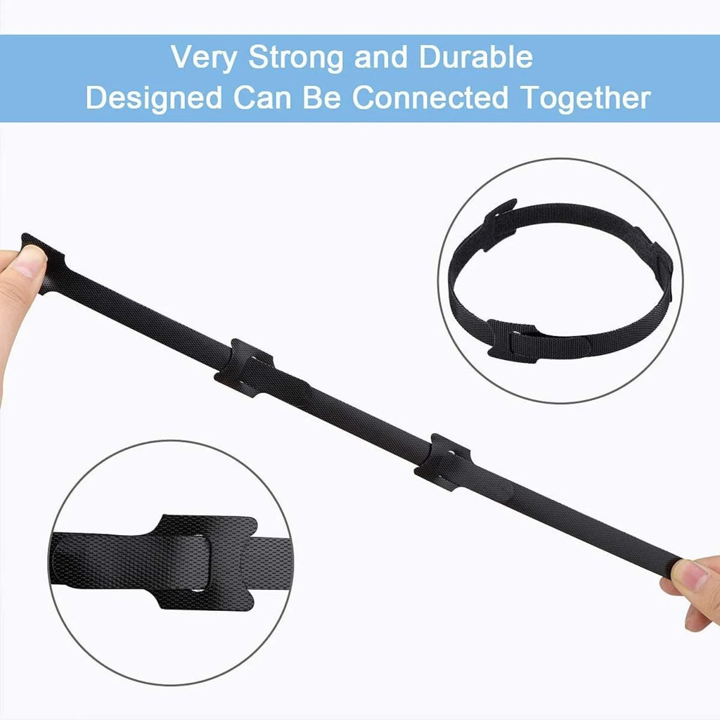 200PCS Reusable Velcro Cable Ties for Wire Organization (Black) X831812