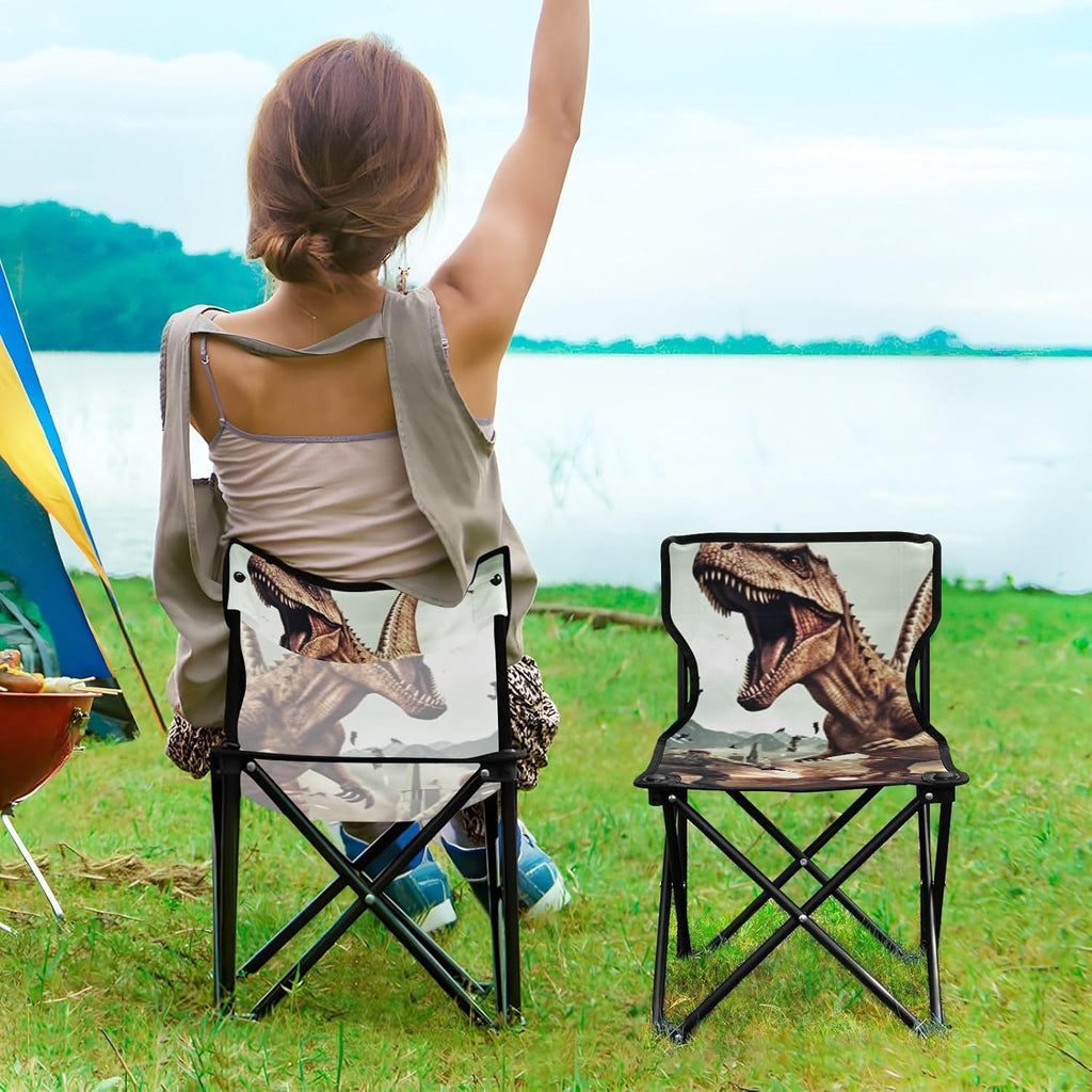 Portable Folding Camping Chair Dinosaur Design Lightweight Beach Chair H358387