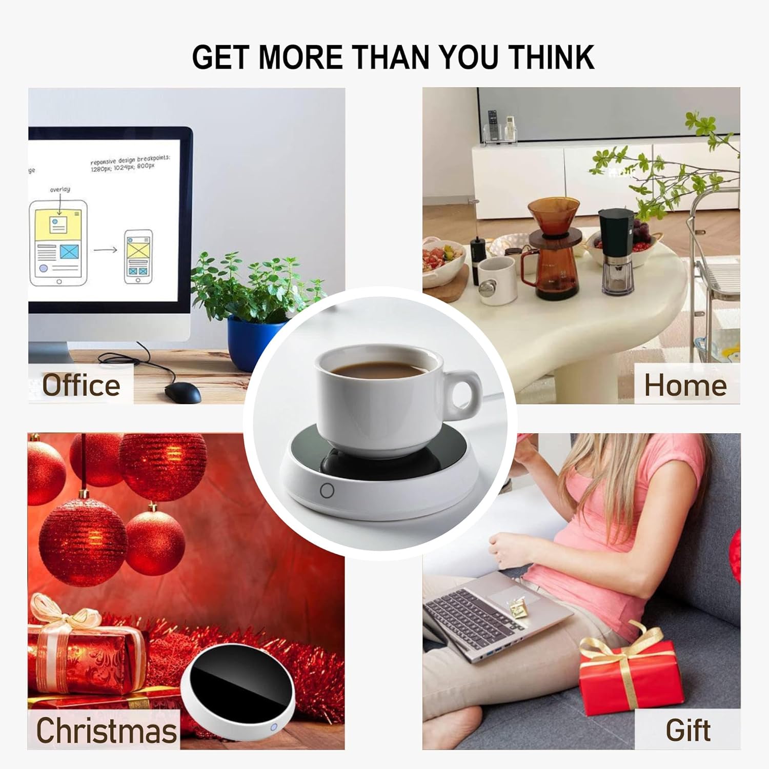 Coffee Mug Warmer for Desk with Auto Shut Off, 2 Temperature Settings M244