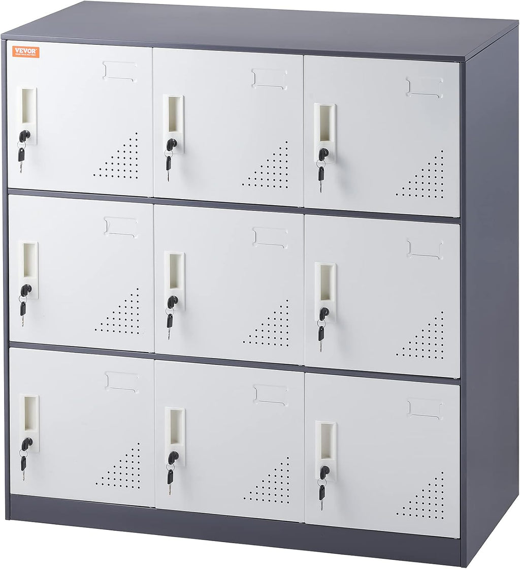 VEVOR 9-Door Steel Storage Locker with Card Slot and Keys D6416