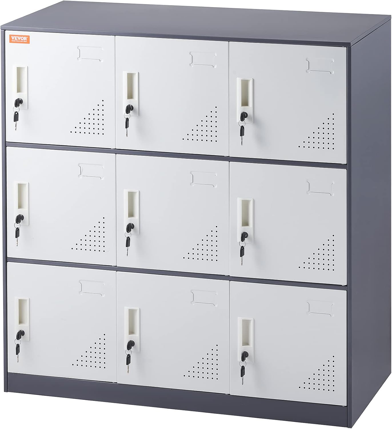 VEVOR 9-Door Steel Storage Locker with Card Slot and Keys D6416
