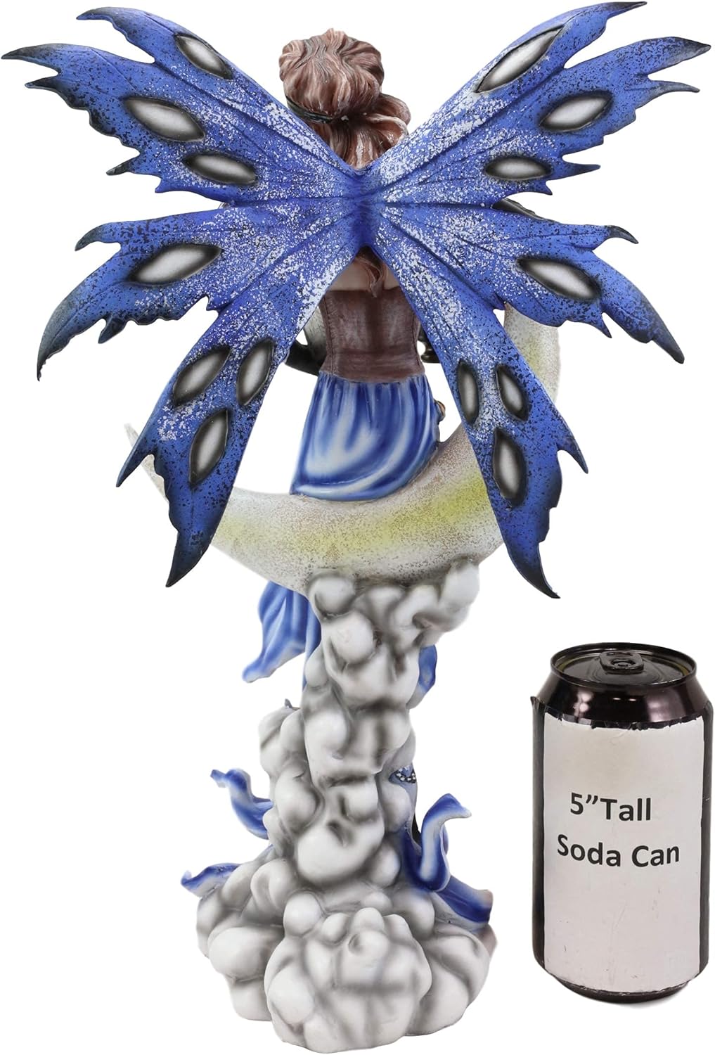 Ebros Celestial Bookworm Fairy Lantern Owl Crescent Moon Statue 14" Collectible Figurine A150