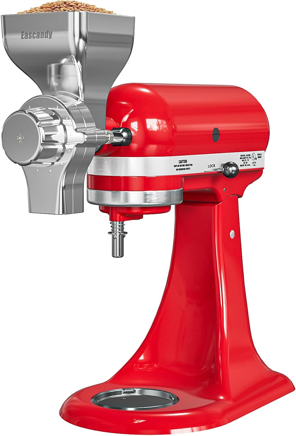 Grain Mill Attachment Fit for KitchenAid Stand Mixer, 12-Level Adjustable Mill Grain Accessories Fit for Kitchenaid, All Metal Grain Mill Attachment for KitchenAid Mixer for Coffee Beans, Nuts