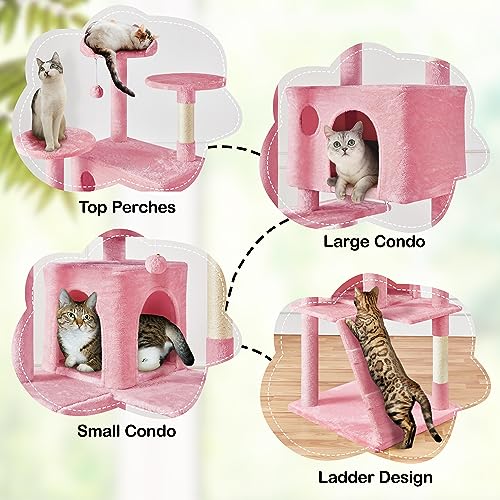 Yaheetech 54in Cat Tree Tower Condo Furniture with Scratch Post Y196