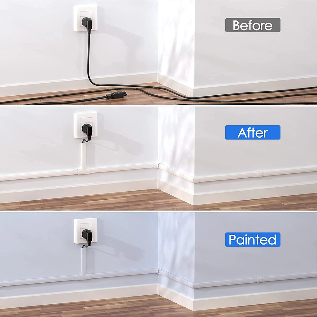 125in Cord Cover Wall Cable Management for 3 Cords, White N180233