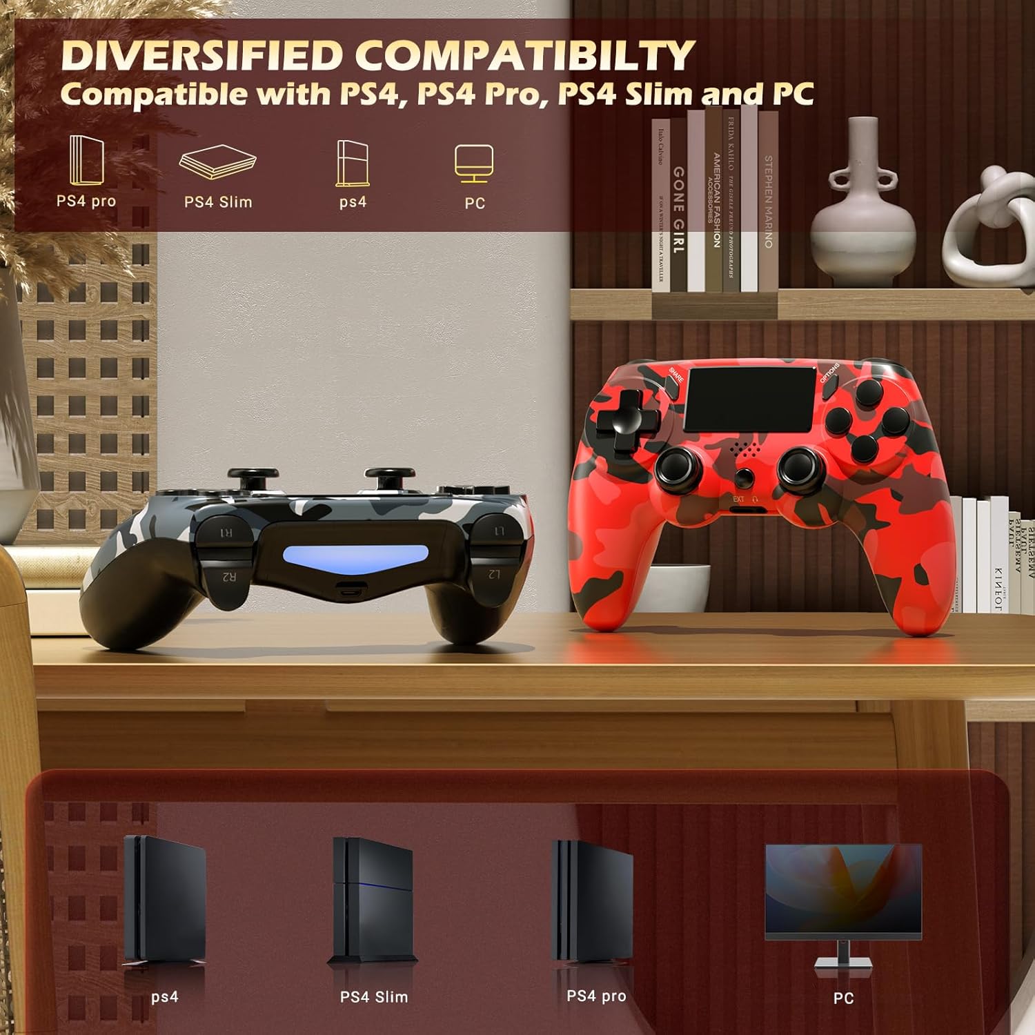 KDYGPDCT 2 Pack Wireless Controller for PS4 with Touch Pad & Headphone Jack N50241