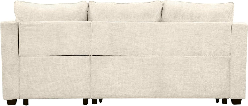 FANYE L-Shape Reversible Sleeper Sectional Couch with Storage and USB Ports R934