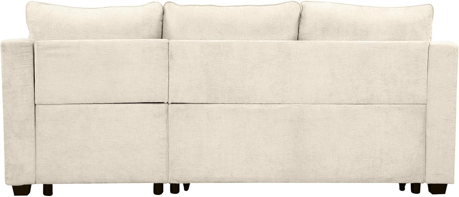FANYE L-Shape Reversible Sleeper Sectional Couch with Storage and USB Ports R934