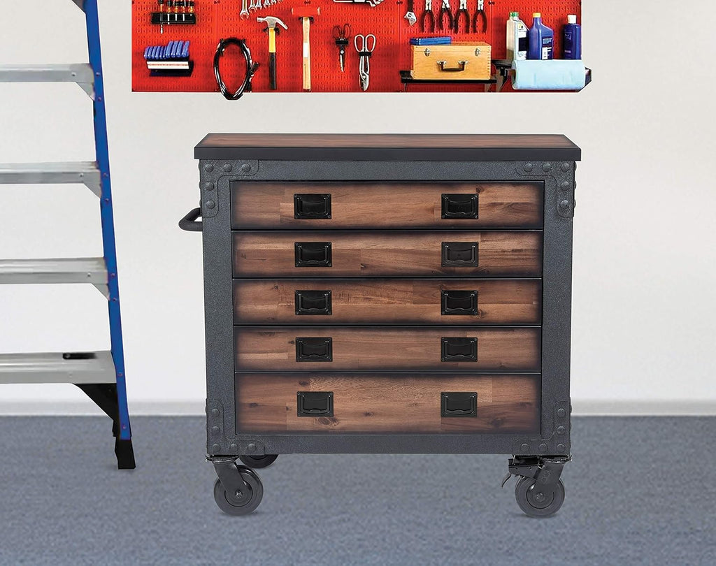 DuraMax 36" 5 Drawer Rolling Tool Chest with Wood Top T71877