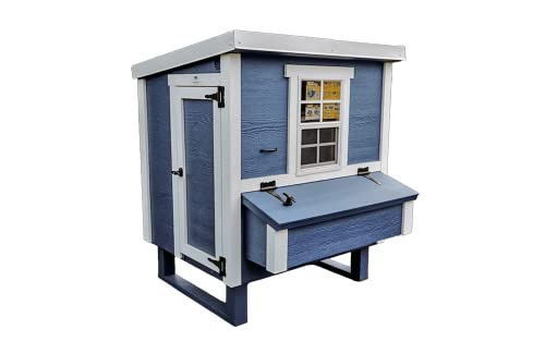 OverEZ Classic Medium Chicken Coop for up to 10 Chickens - Nesting Box - Large Bird, Poultry and Hen House, Made in USA