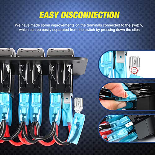 Nilight NI-WA 06 LED Light Bar Wiring Harness Kit 12V with Switch and Relay T4927