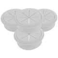 4 Pcs Rice Wiring Box Wall Grommets for Cables Electric Office Desk White