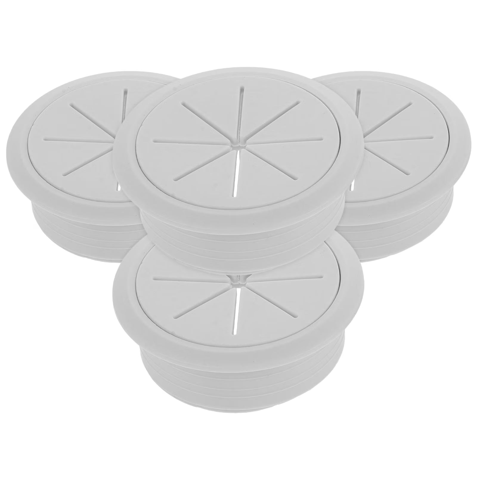 4 Pcs Rice Wiring Box Wall Grommets for Cables Electric Office Desk White