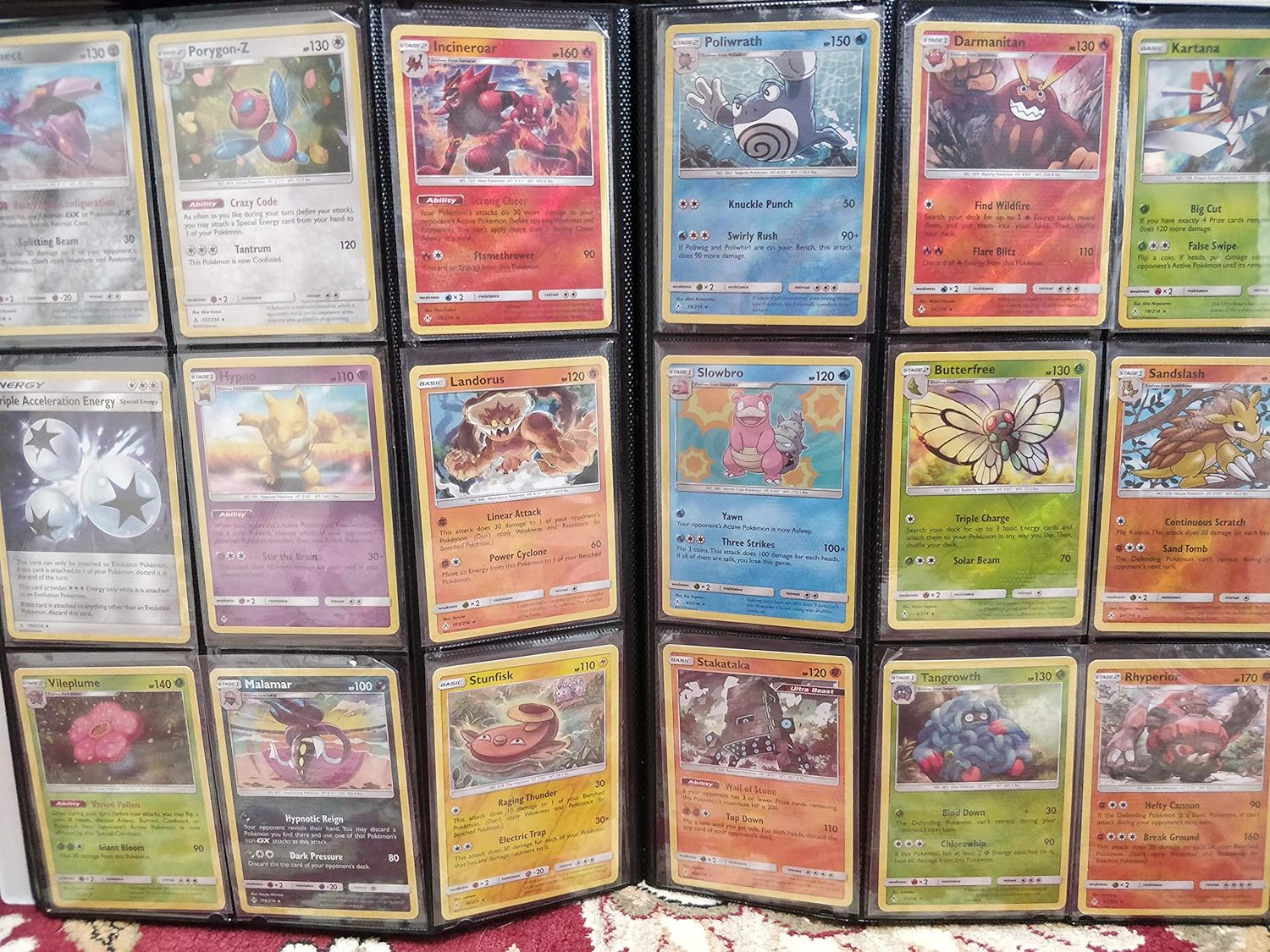 Pokemon Rainbow Rare Cards Binder Collection with 5 Foils, EX, GX, FA, Secret Rare B19746