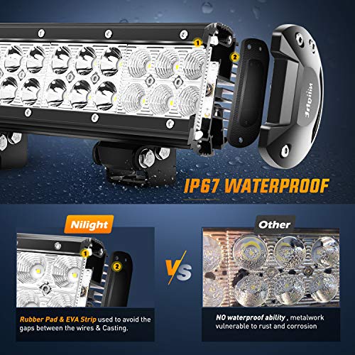 Nilight 22Inch 480W Triple Row LED Light Bar Combo Waterproof Off Road Driving Lighting with Wiring Harness Z9160